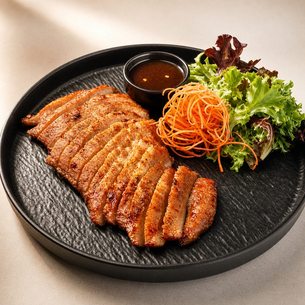 Grilled BBQ Pork Jowl.