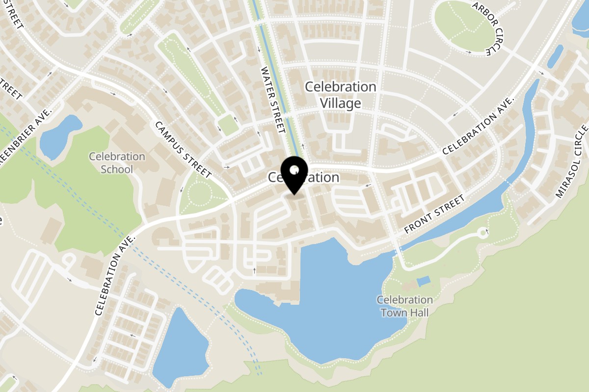 Map showing the location of Thai Thani Celebration on 600 Market St #110 in Kissimmee